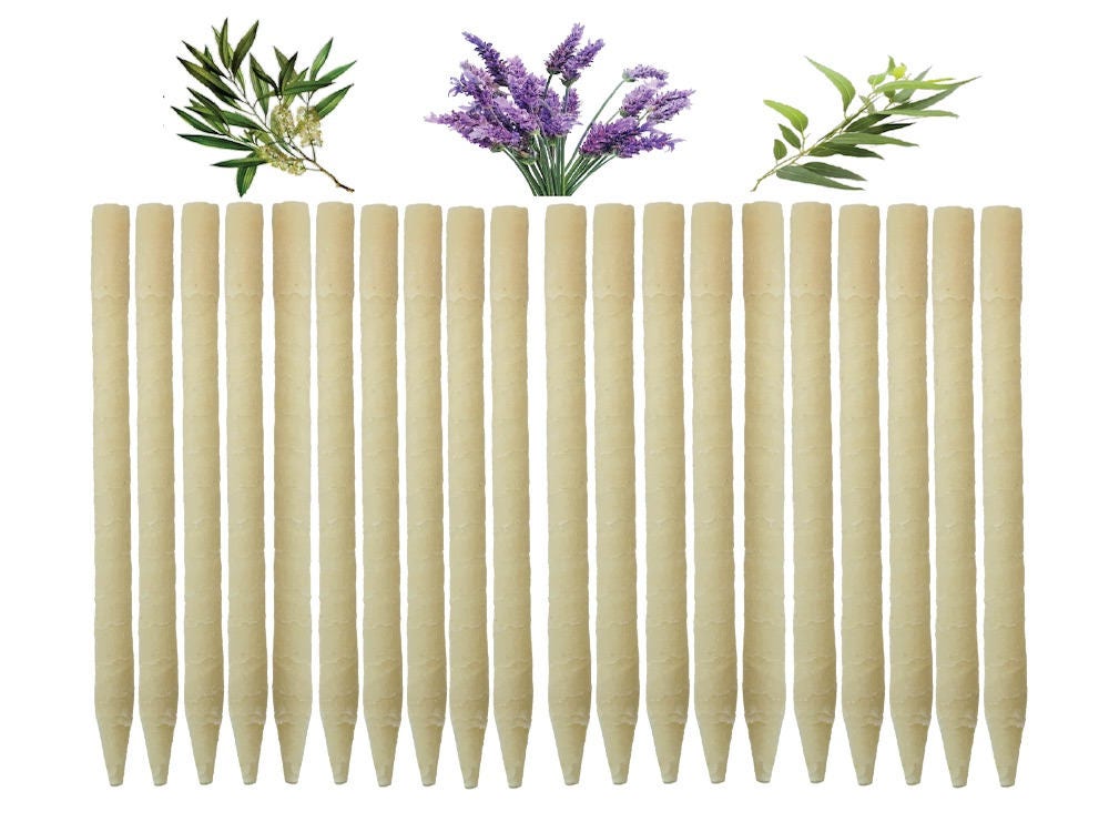 Herbal Ear Candles 20pk Infused w/Lavender, Eucalyptus, & Tea Tree Essential Oils - Made in the USA