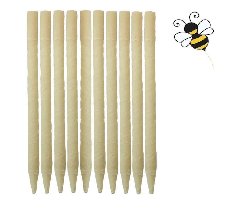 Ear Candles 10pk Beeswax - All Natural No Additives - Made in the USA