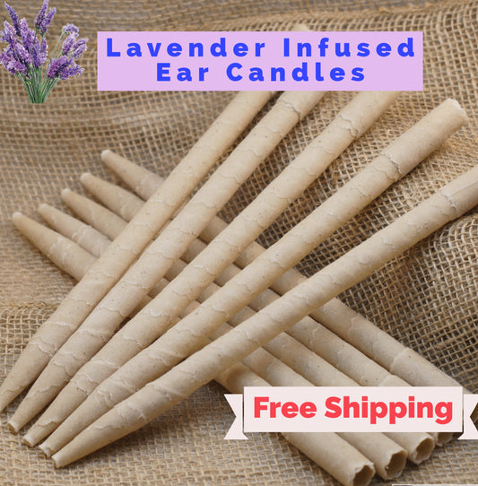 Ear Candles 10pk Infused with Lavender Essential Oils - Made in the USA