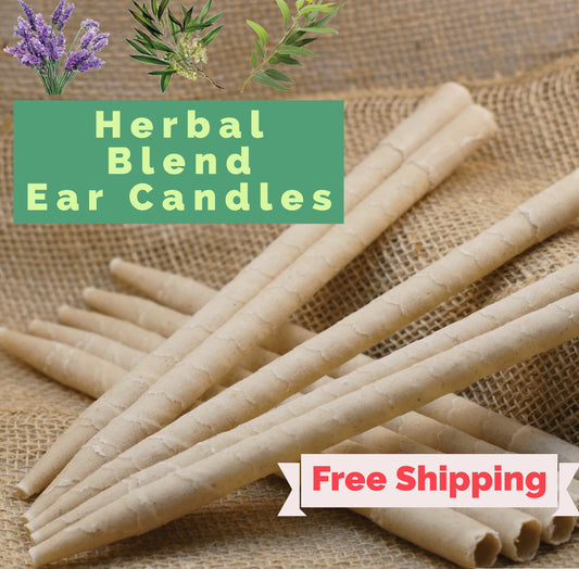 Herbal Ear Candles 10pk Infused w/Lavender, Eucalyptus, & Tea Tree Essential Oils - Made in the USA