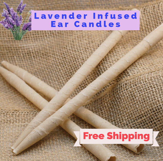 Ear Candles Infused with Lavender Essential Oils - Made in the USA