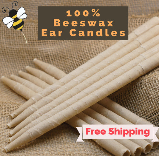 Ear Candles 10pk Beeswax - All Natural No Additives - Made in the USA