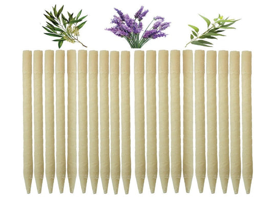 Herbal Ear Candles 20pk Infused w/Lavender, Eucalyptus, & Tea Tree Essential Oils - Made in the USA