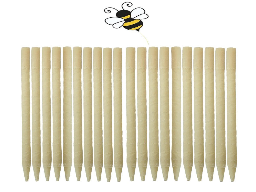 Ear Candles 20pk Beeswax - All Natural No Additives - Made in the USA